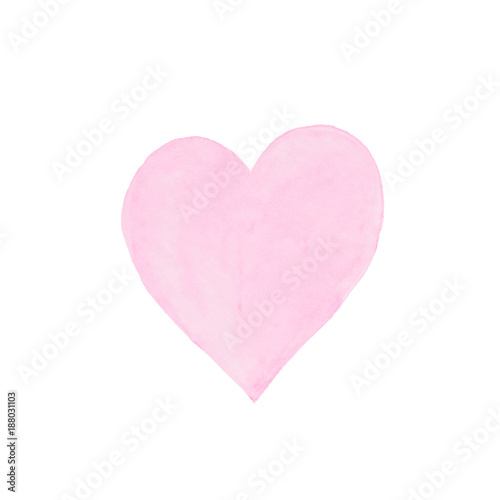 Valentine s day concept  Watercolor painting pink heart shape textured background  love symbolic  illustration design