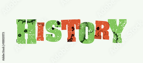 History Concept Colorful Stamped Word Illustration