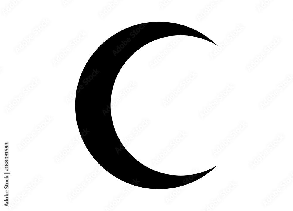 Crescent moon black icon Stock Vector Adobe Stock