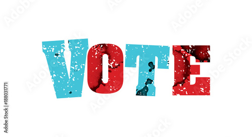 Vote Concept Colorful Stamped Word Illustration