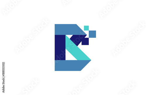 B Digital Ribbon Letter Logo