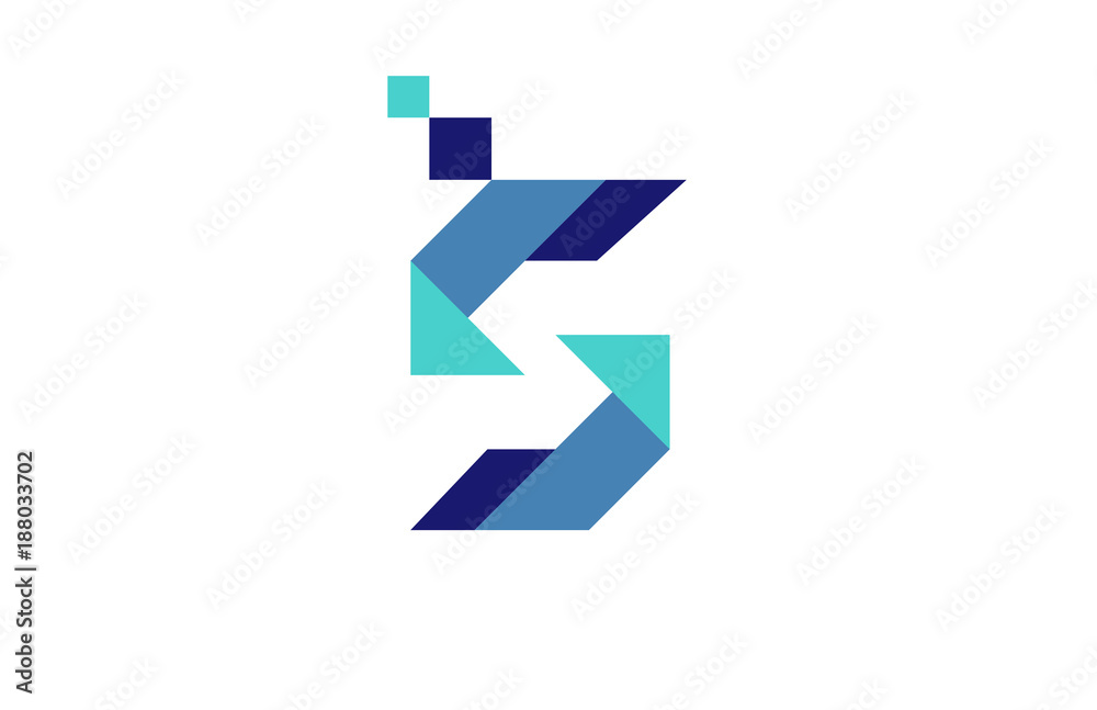 S Digital Ribbon Letter Logo S Digital Ribbon Letter Logo