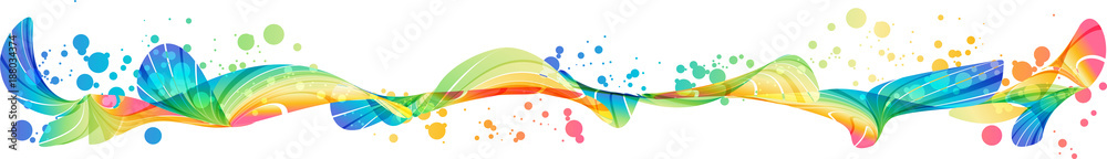 Colorful splash horizontal design - obrazy, fototapety, plakaty 