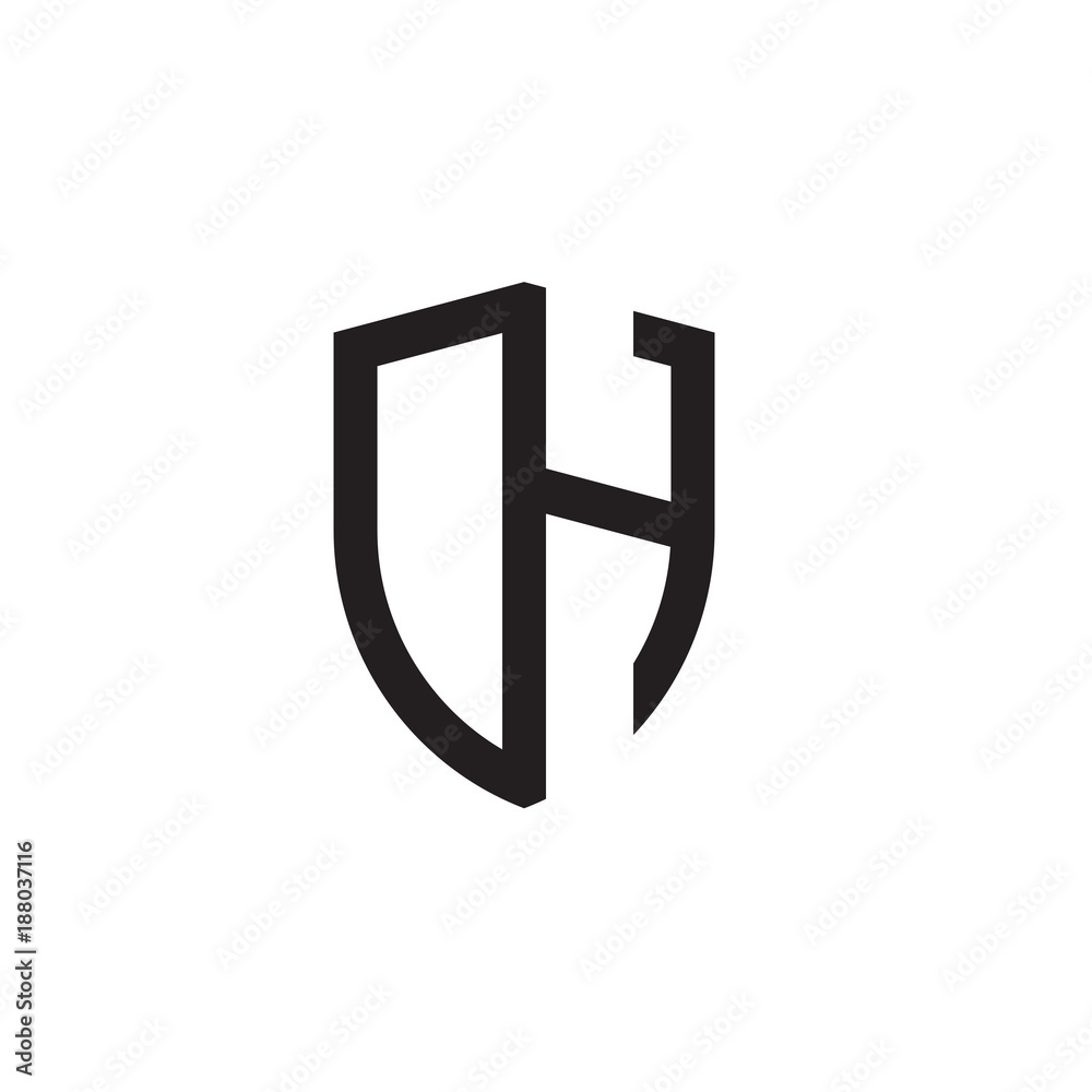 Initial letters shield shape logo Initial letters shield shape logo