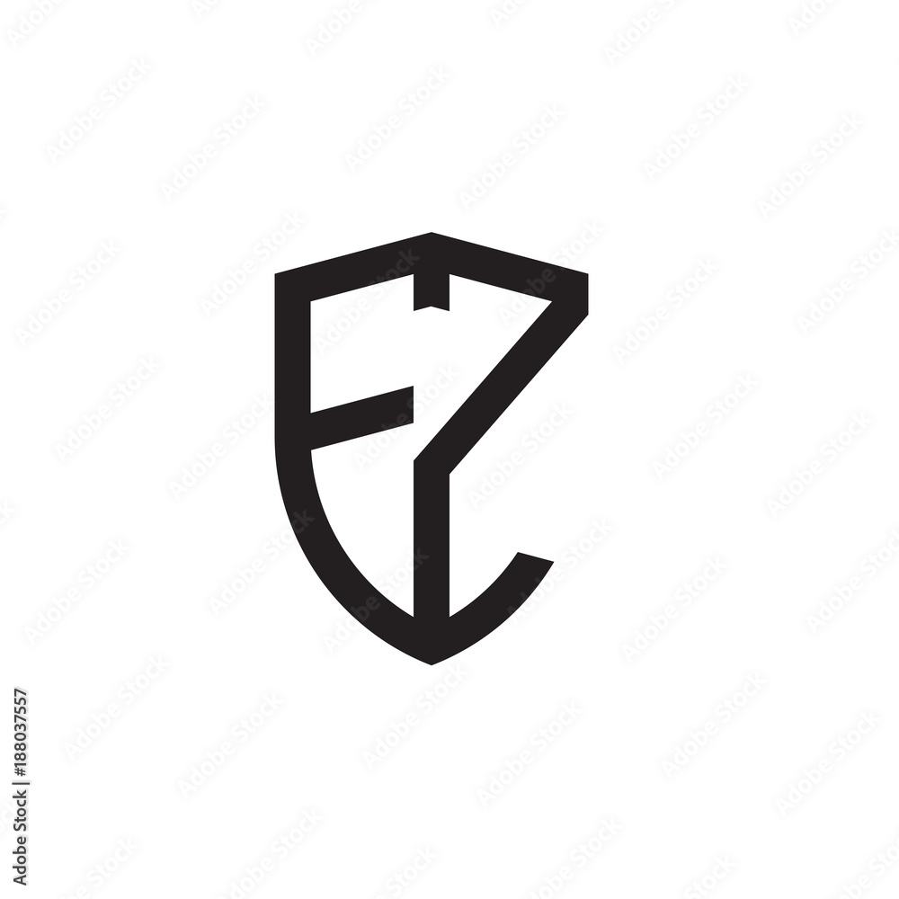 Initial letters shield shape logo Initial letters shield shape logo