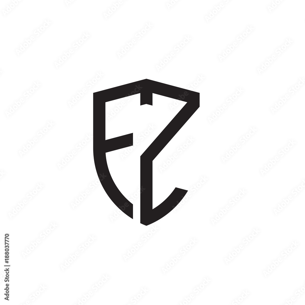 Initial letters shield shape logo Initial letters shield shape logo