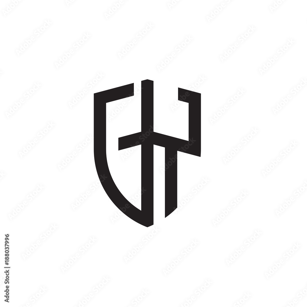 Obraz premium Initial letters shield shape logo