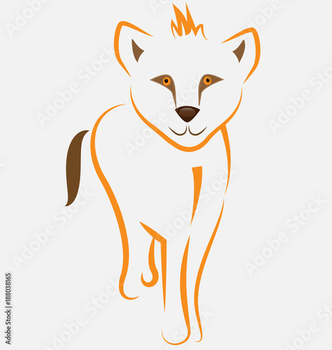 Baby lion line art vector symbol