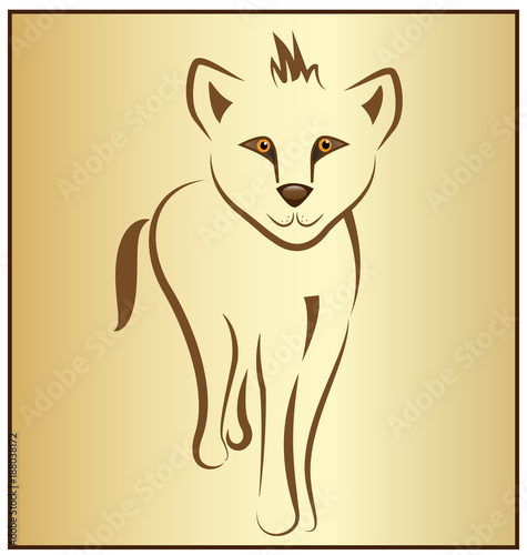 Baby lion line art vector symbol