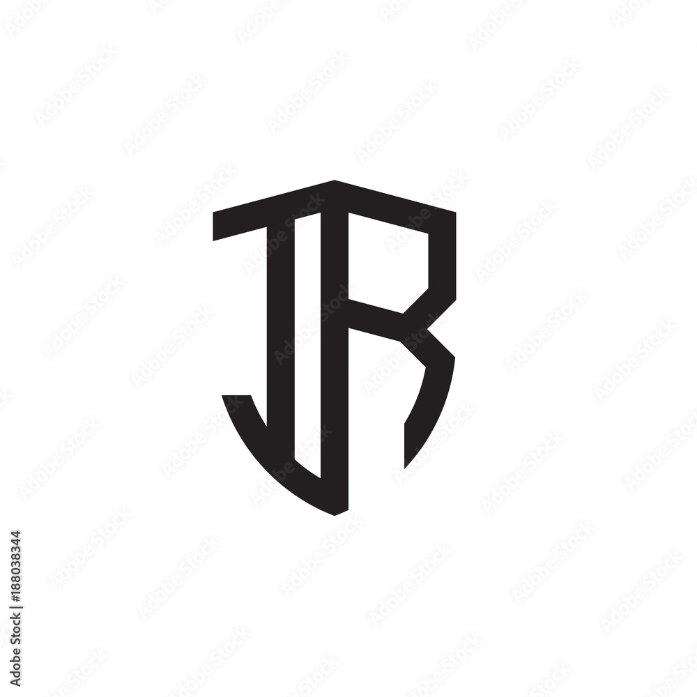 Initial letters line shield shape logo Initial letters line shield shape logo