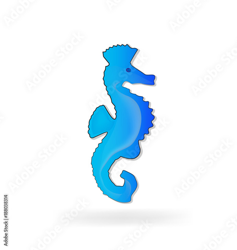 Horse-fish isolated vector icon