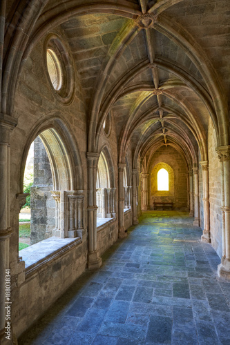 The interior of cloister of Cathedral (Se) of Evora. Portugal © Serg Zastavkin