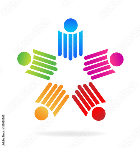 Abstract teamwork collaboration people icon