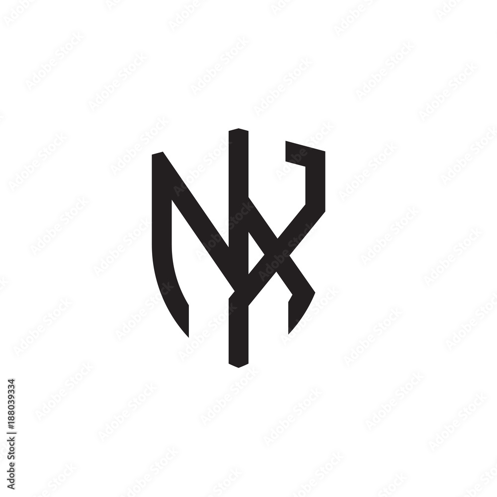 Obraz premium Initial letters line shield shape logo
