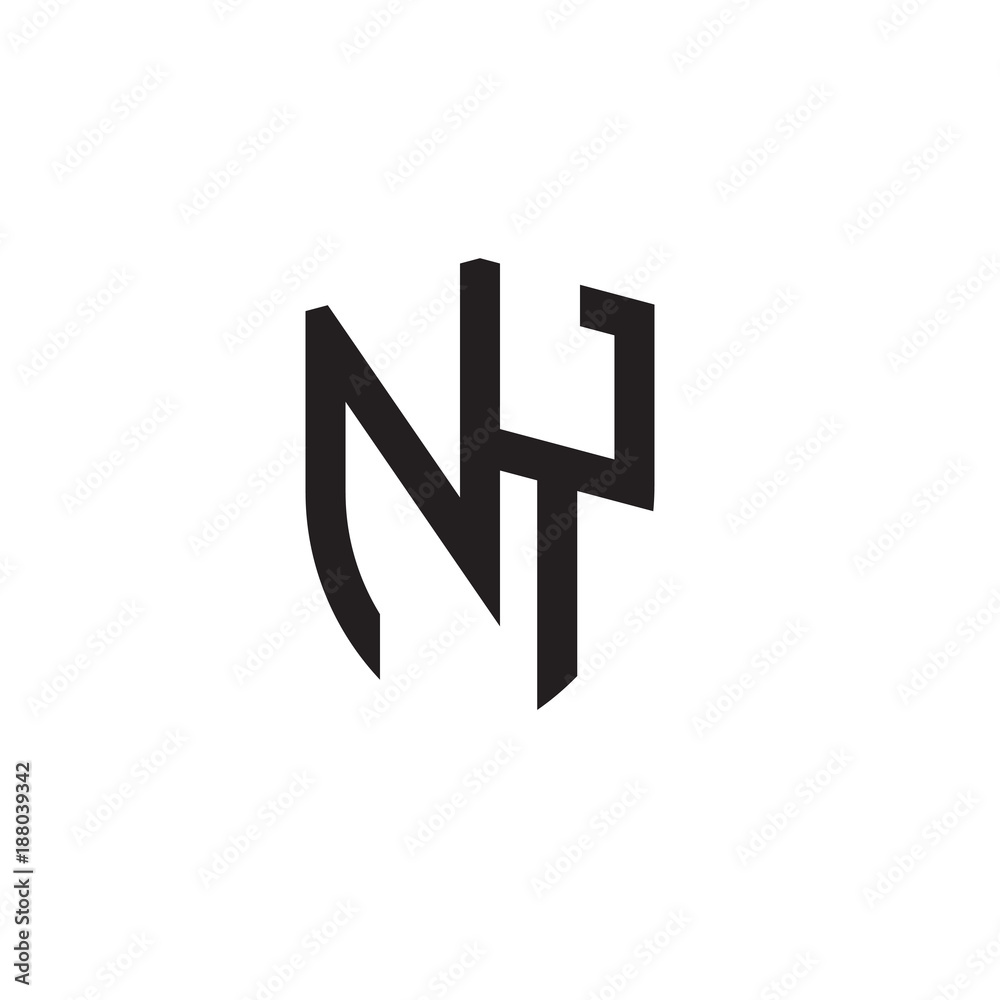 Initial letters line shield shape logo Initial letters line shield shape logo