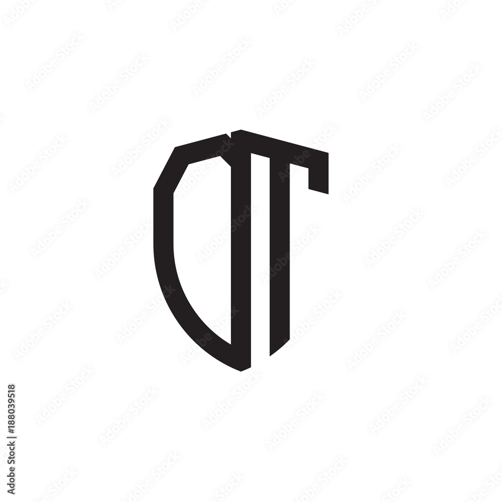 Initial letters line shield shape logo Initial letters line shield shape logo