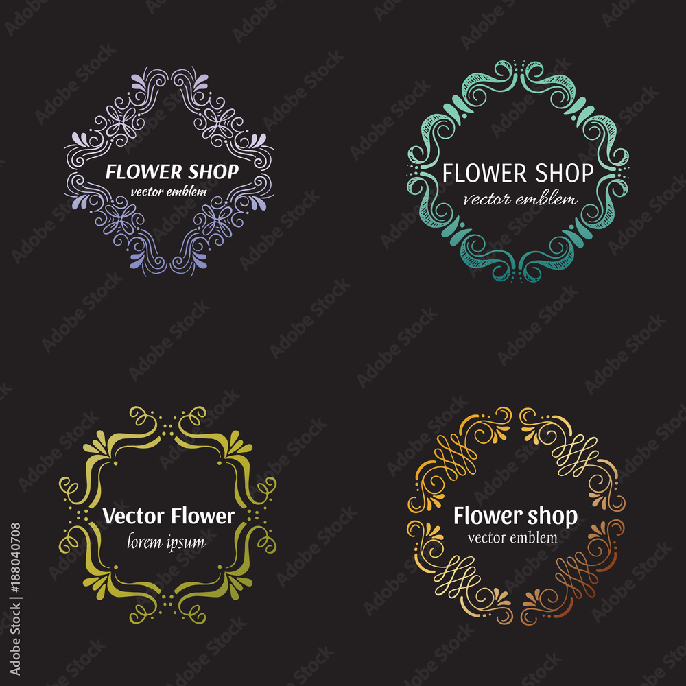 Flower shop logo design template Flower shop logo design template