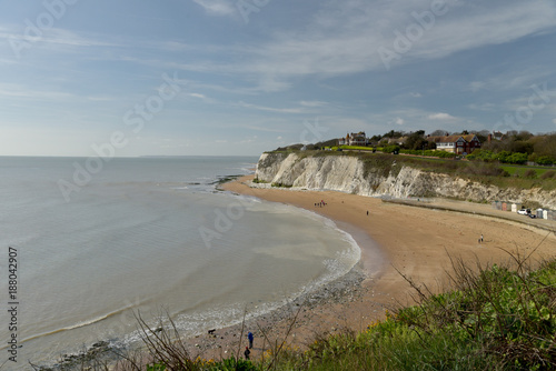 View over cliffs and sand of Dumpton Bay  Broadstairs. Kent