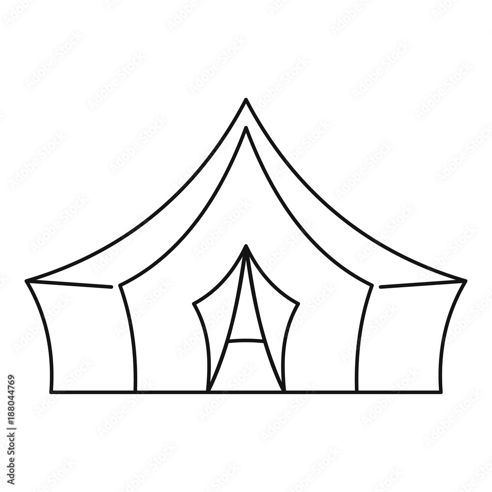 Awning tent icon, outline style