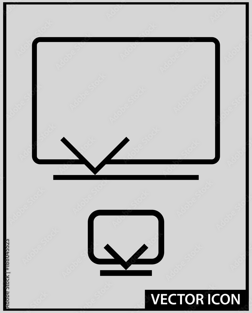 monitor pictogram, vector icon, silhouette, outline monitor pictogram, vector icon, silhouette, outline