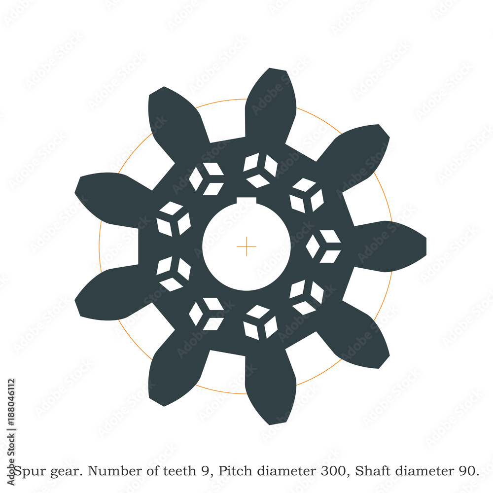 Real spur gear. Laser cutting or 3D printing. Real spur gear. Laser cutting or 3D printing.