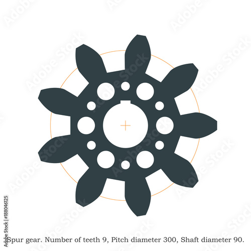 Real spur gear. Laser cutting or 3D printing.