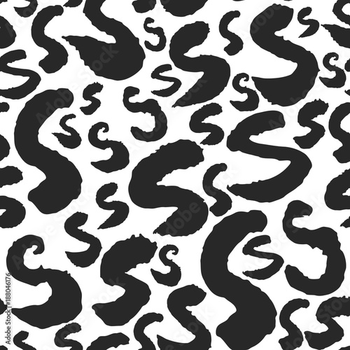 Vector Seamless Pattern with Calligraphy Letters S © mazhuzha