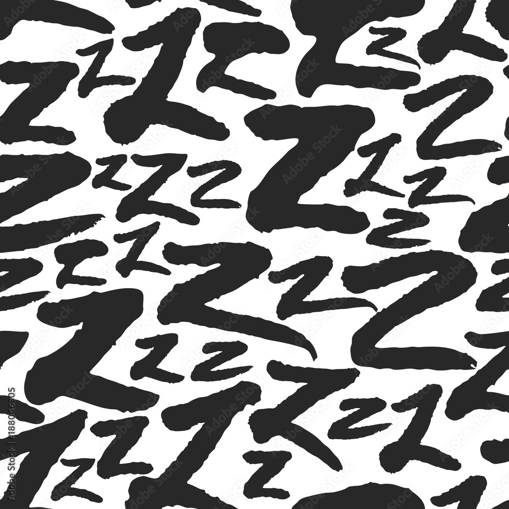 Vector Seamless Pattern with Calligraphy Letters Z Vector Seamless Pattern with Calligraphy Letters Z
