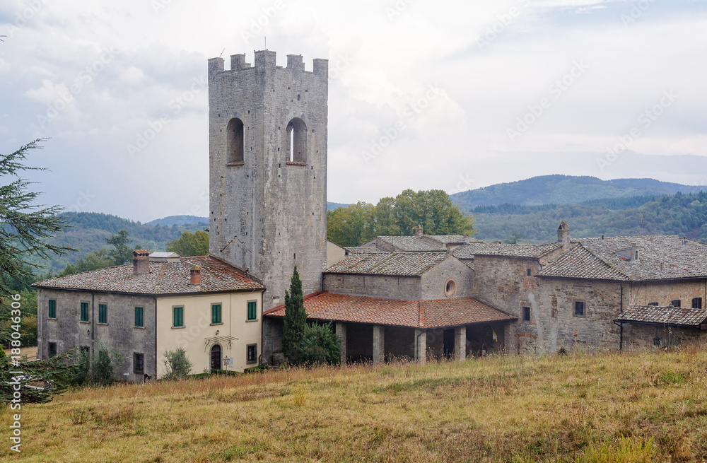 The former monastery of Badia a Coltibuono in Chianti - Tuscany, Italy