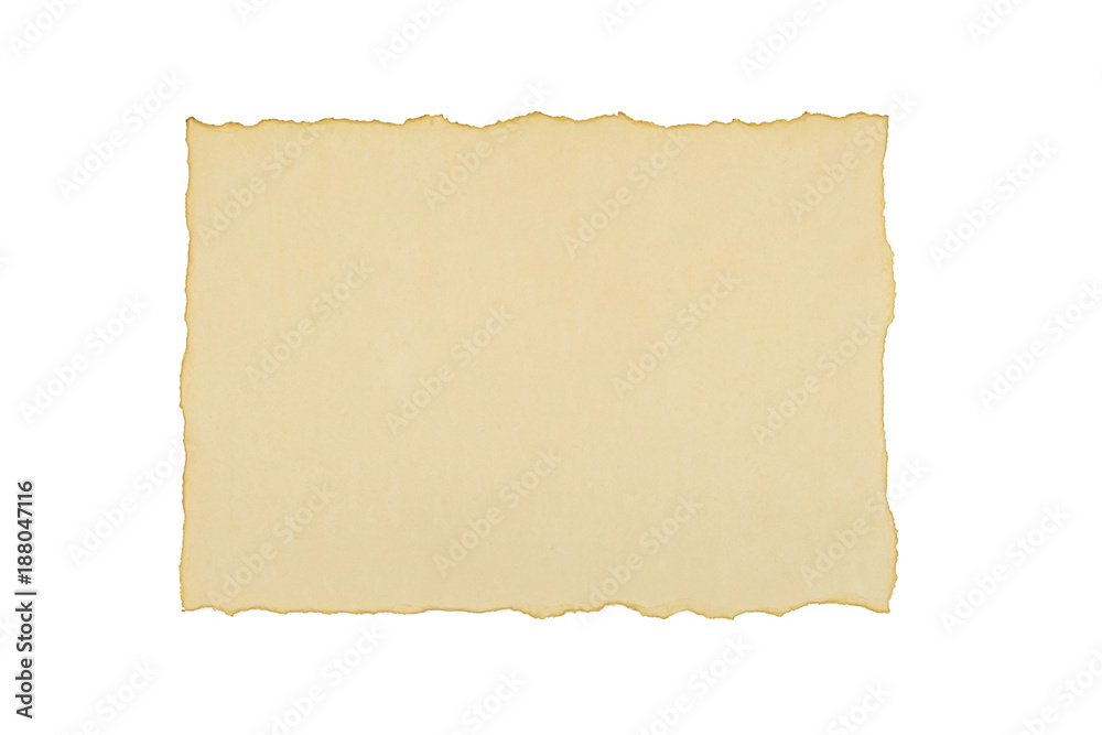 Torn old paper on white background Torn old paper on white background
