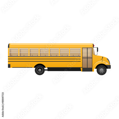 Yellow classic school children's bus. Modern education. Traveling with children.
