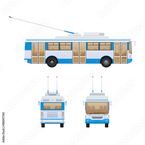 Passenger public modern urban transport: municipal trolley bus.