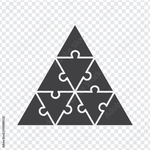 Simple icon circle puzzle in gray. Simple icon circle puzzle of the nine elements. Flat design. Vector illustration EPS10.
