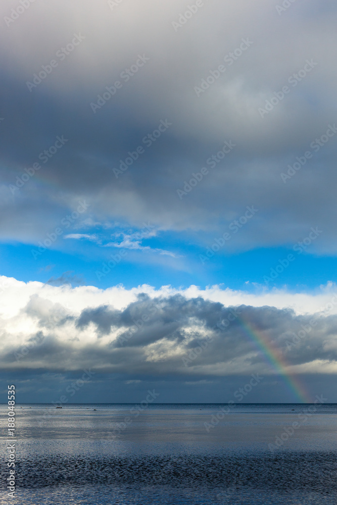 Rainbow over Baltic sea.