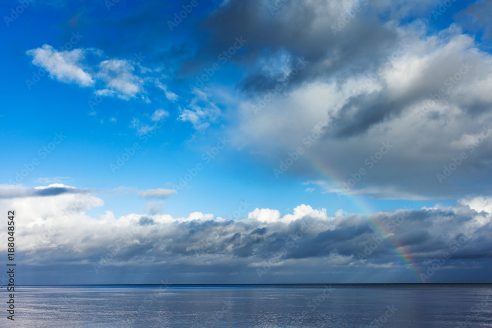 Rainbow over Baltic sea.