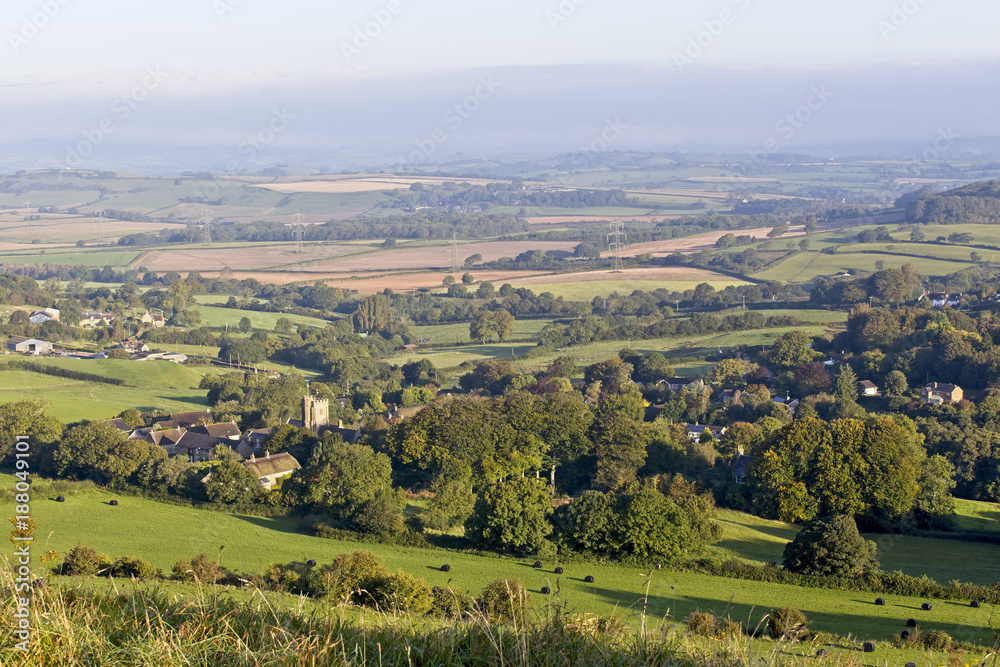 The village of Askerswell nestled in a Dorset valley, near Bridport, Dorset, England, UK.