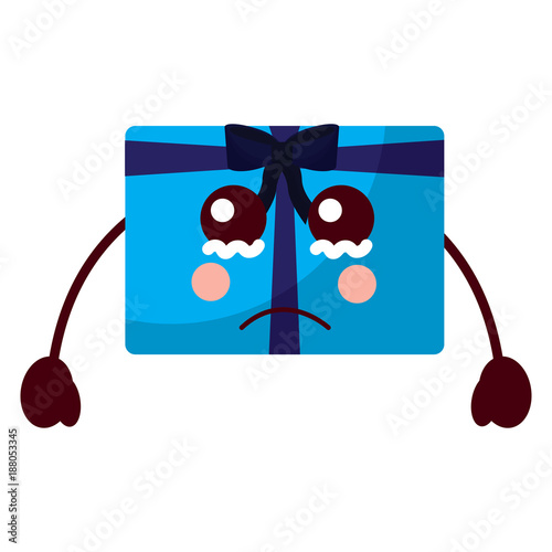 cartoon christmas  gift crying expression