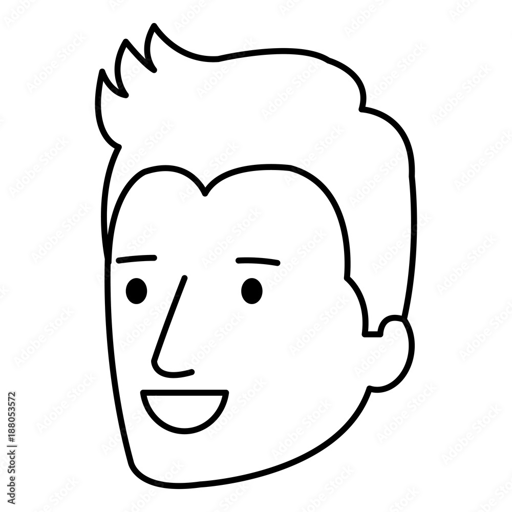 young man head avatar character