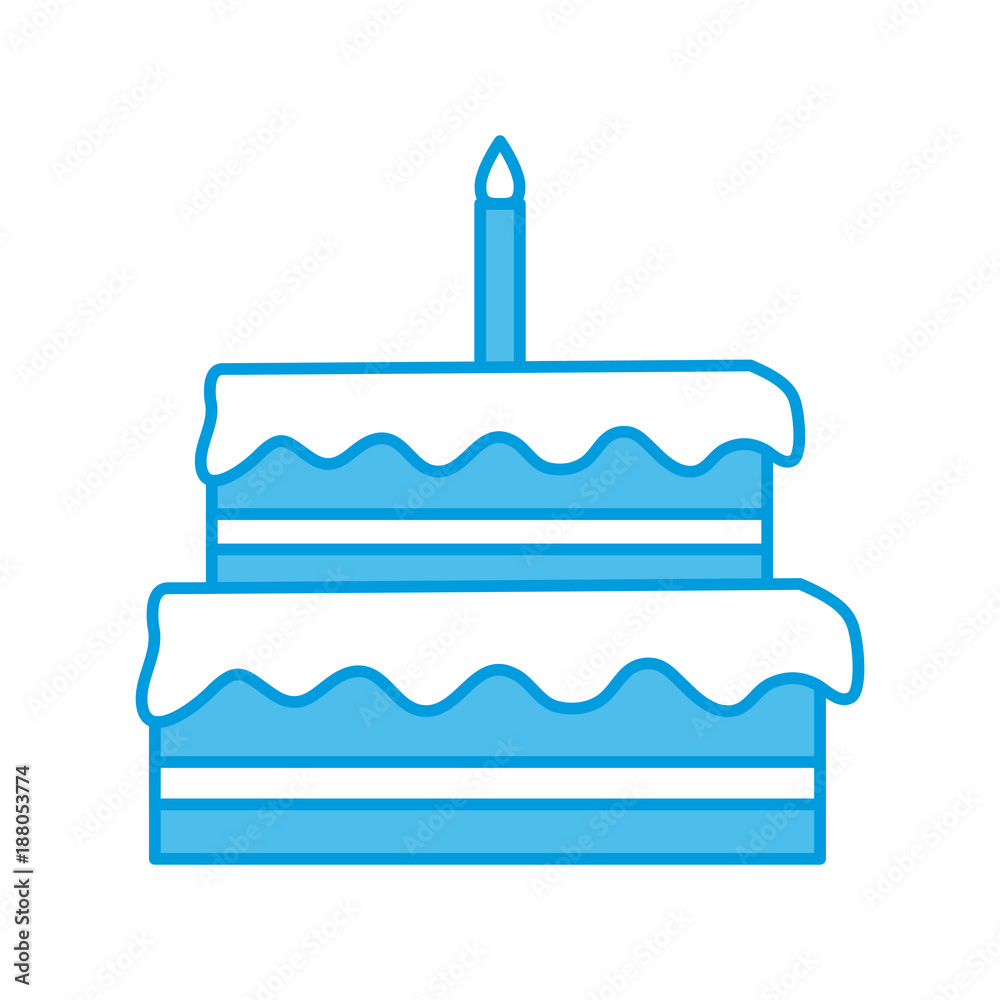 Big birthday cake icon vector illustration graphic design Big birthday cake icon vector illustration graphic design