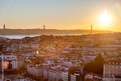beautiful cityscape  Lisbon  the capital of Portugal at sunset. A popular destination for traveling through Europe  one of the most beautiful cities in the world
