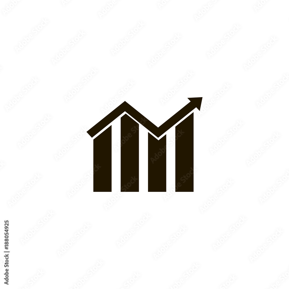 growing graph icon. flat design growing graph icon. flat design