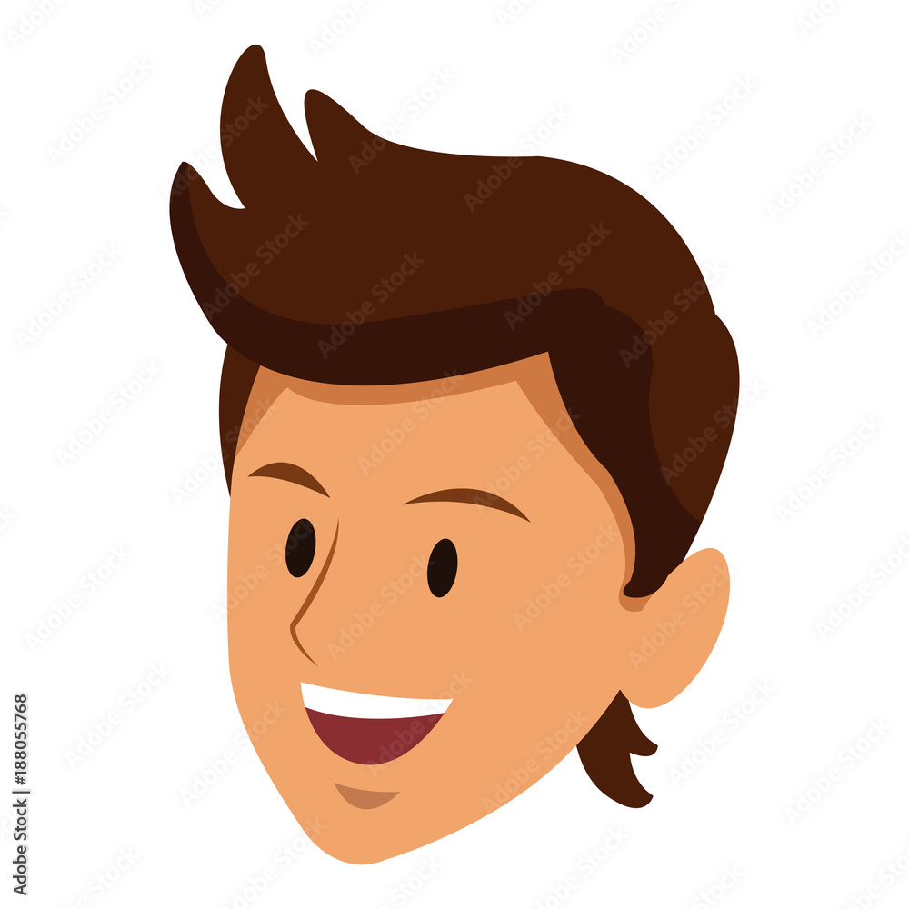 Man face smiling cartoon icon vector illustration graphic design Stock  Vector | Adobe Stock