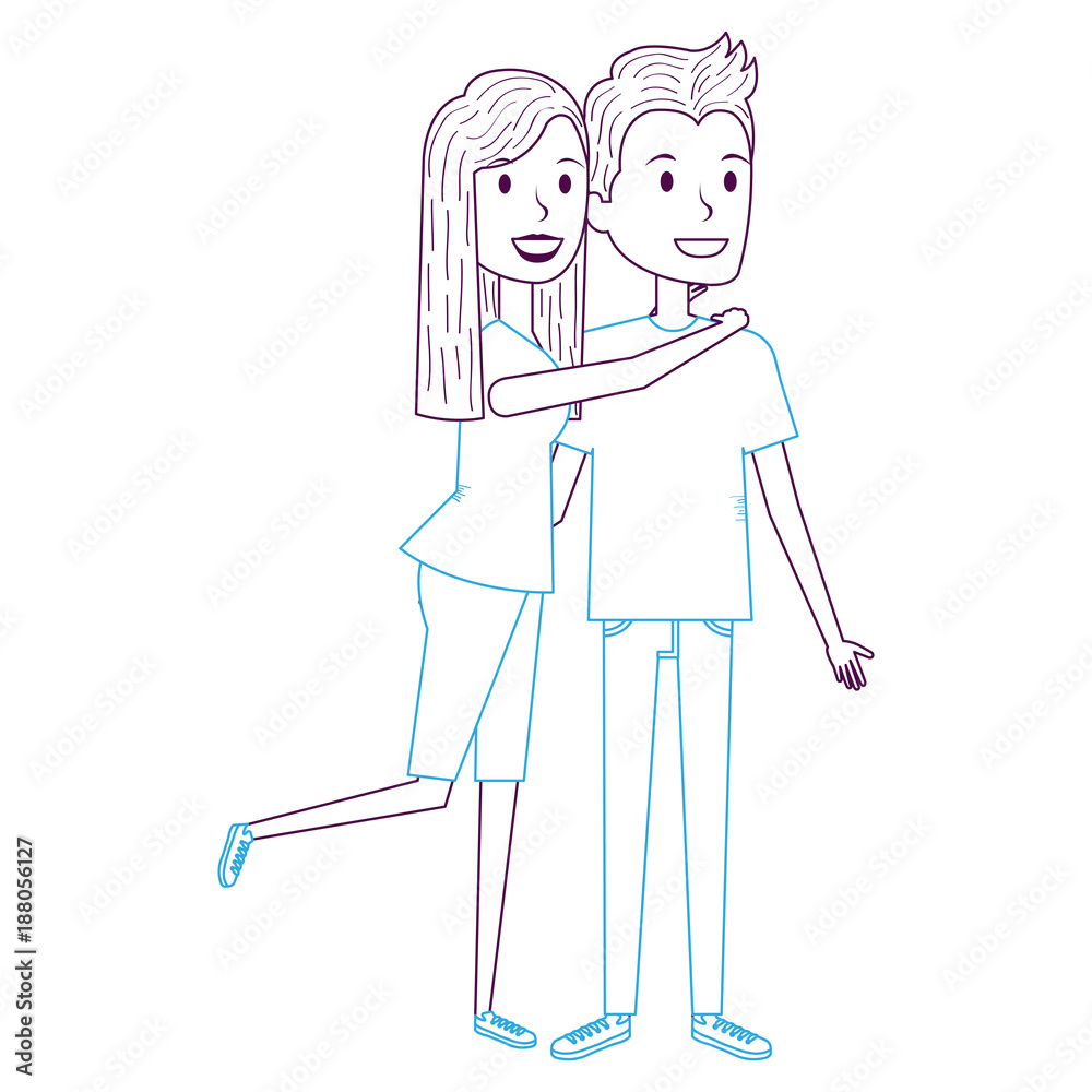 couple in love embraced