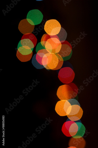 bright lights on black background, colored lights, colorful bokeh, colorful circles