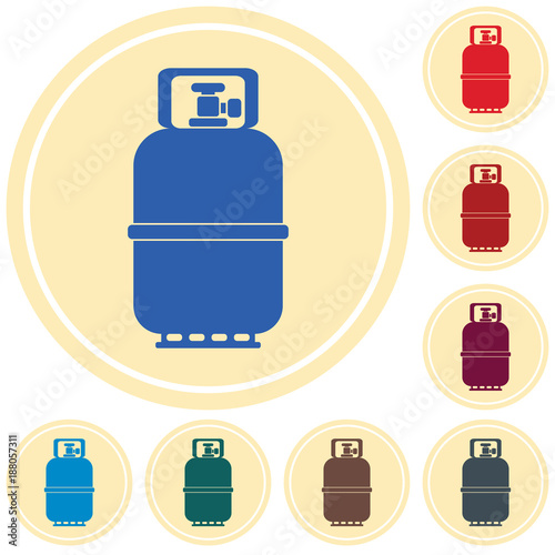 Camping gas bottle icon. Flat icon isolated