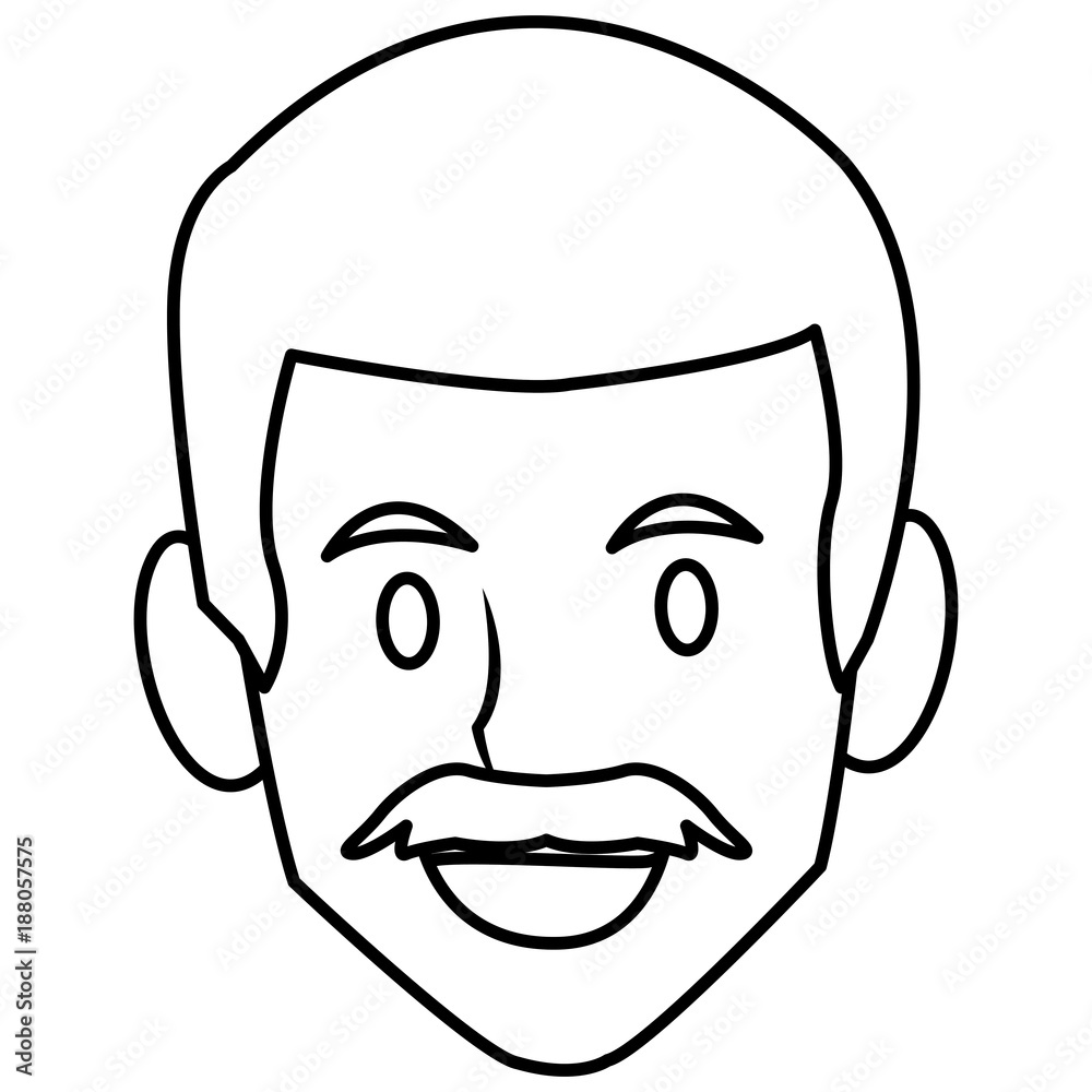 Man face smiling cartoon icon vector illustration graphic design Man face smiling cartoon icon vector illustration graphic design