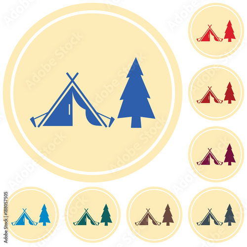 Free Download Stylized icon of tourist tent - GFXLoad