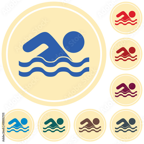 Swimming water sport icon