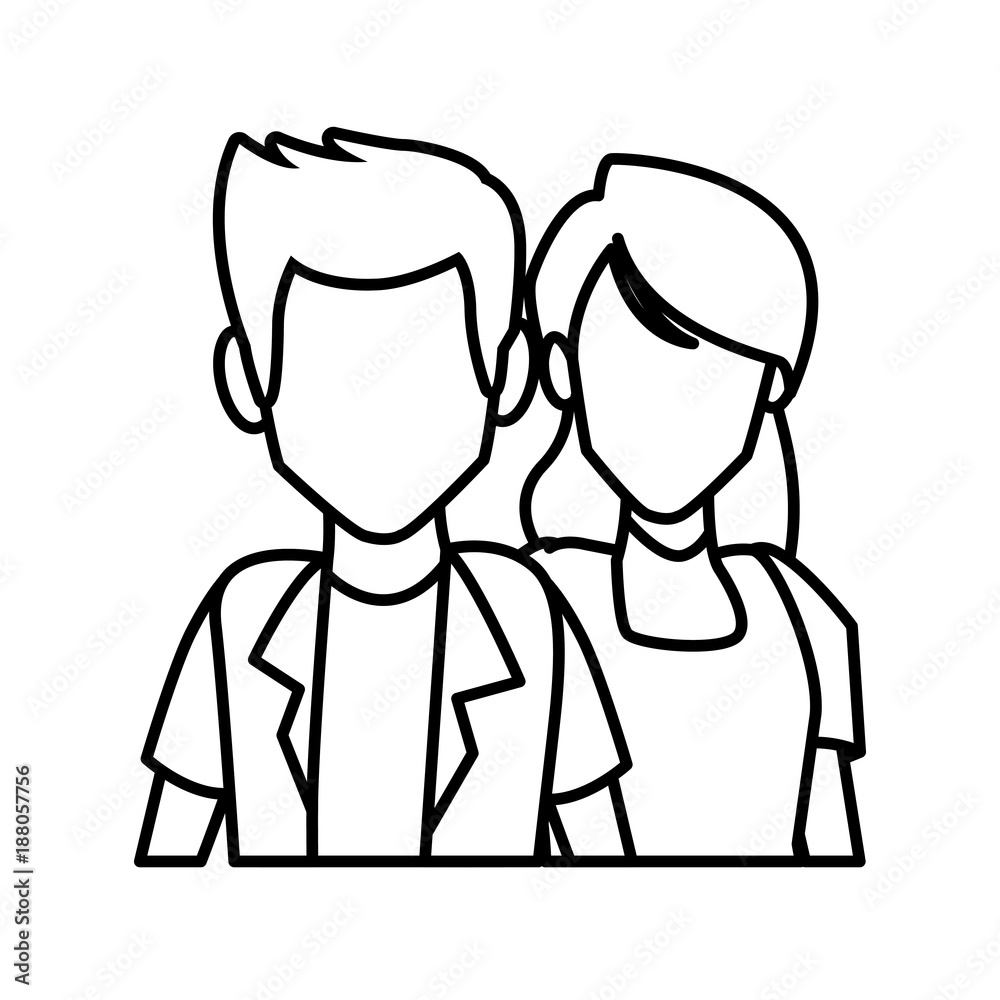 Couple of friends cartoon icon vector illustration graphic design Couple of friends cartoon icon vector illustration graphic design