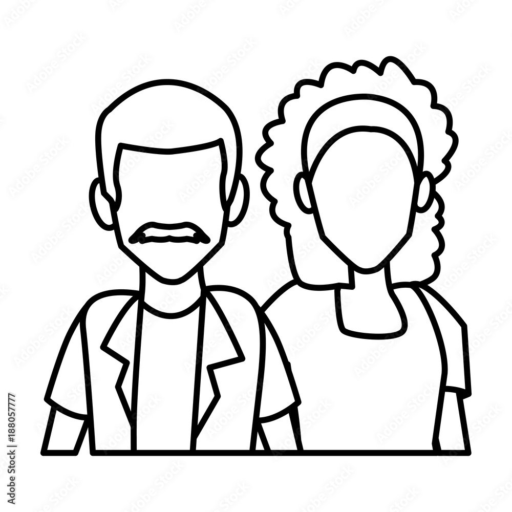 Couple of friends cartoon icon vector illustration graphic design Couple of friends cartoon icon vector illustration graphic design